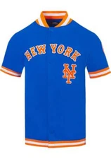 New York Mets Pro Standard Blue Button Down Official MLB Classic Jersey