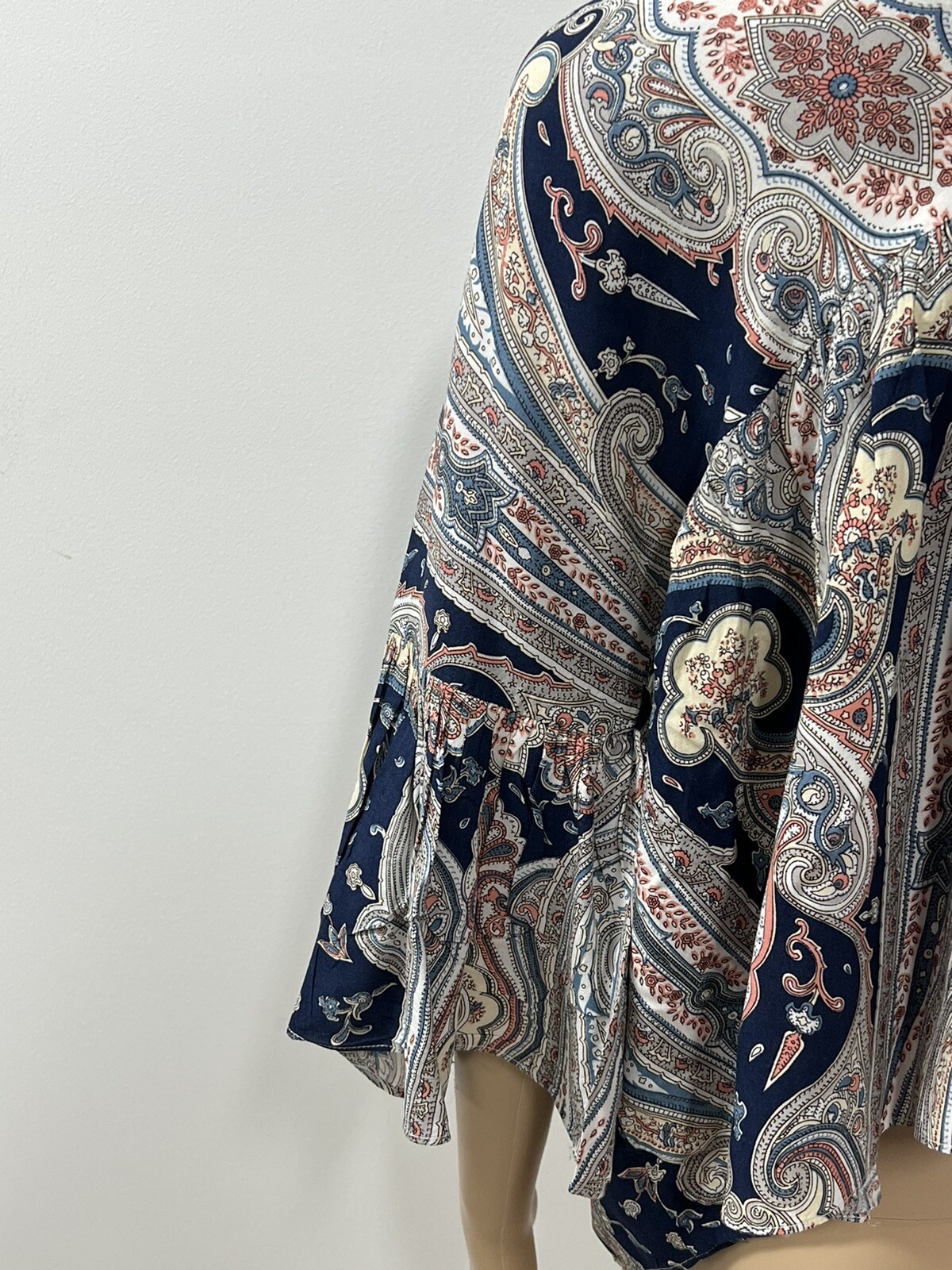 Bohemian Button Down Patterned Blouse Ladies Size… - image 7