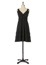 LEFT of CENTER anthropologie Black DOUBLE TAKE Ruffle Dress 0