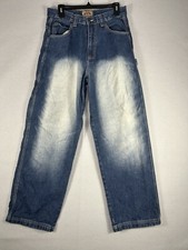 Y2K PJ Mark Baggy Skater Jeans Faded Wide Leg Hip Hop 32x32 Vintage