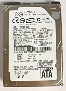 160 GB SATA NOTEBOOK FESTPLATTE HITACHI  HTS722016K9A300 2,5'' ZOLL #NFP603