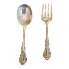 VINTAGE BABY SPOON FORK SET, WM. A. ROGERS ONEIDA LTD SILVERPLATE