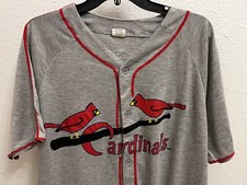 St. Louis Cardinals 1929 Jersey Men's XL SGA Gray Button Down Logo ATT