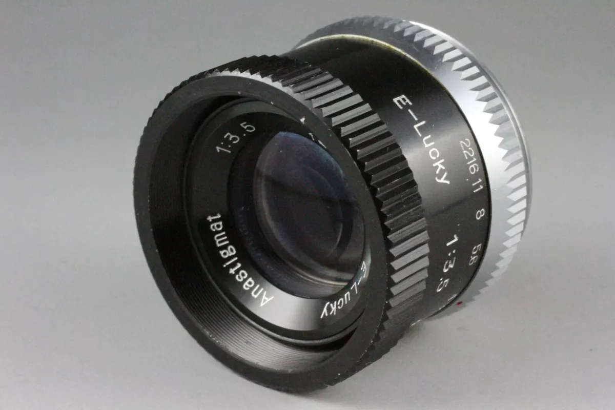 FUJIMOTO E-LUCKY 75mm F/3.5 ANASTIGMAT DARKROOM ENLARGING LENS #343