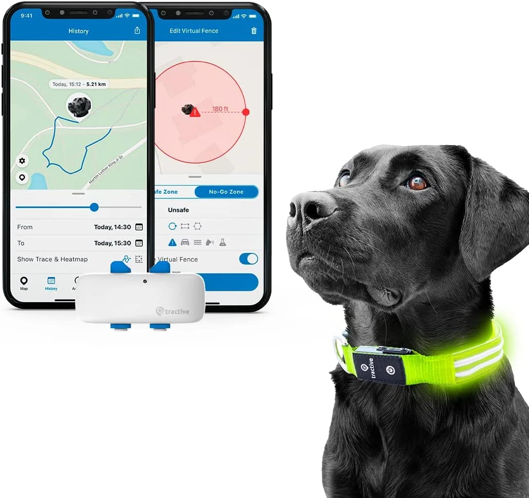  Tractive GPS Pet Tracker with LED Light Up Dog Collar