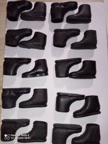 Action Joe/Man lot de 10 paires de chaussures noires en plastique - Afbeelding 1 van 1