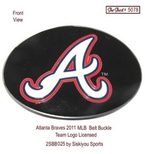 Atlanta Braves 2011 Team Logo Belt Buckle MLB Licensed 2SBB025 - Siskiyou Sports