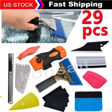 29PCS Squeegee Felt Kit Car Vinyl Wrap Application Tools 10 Blades Window Tint