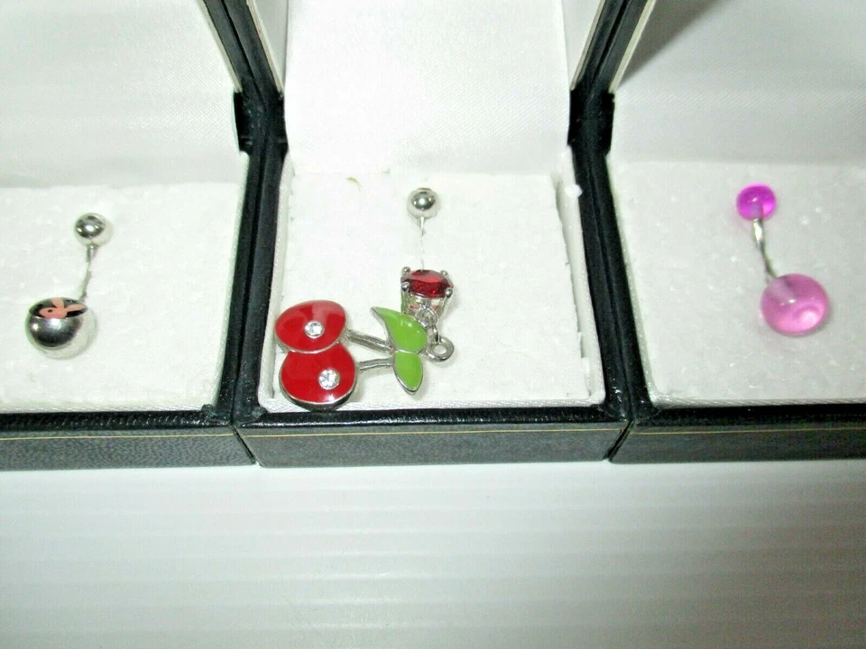 5 Belly Bars No.2. Different Colours & Styles Brand New Surgical Steel 8G Bars - Image 3 of 4