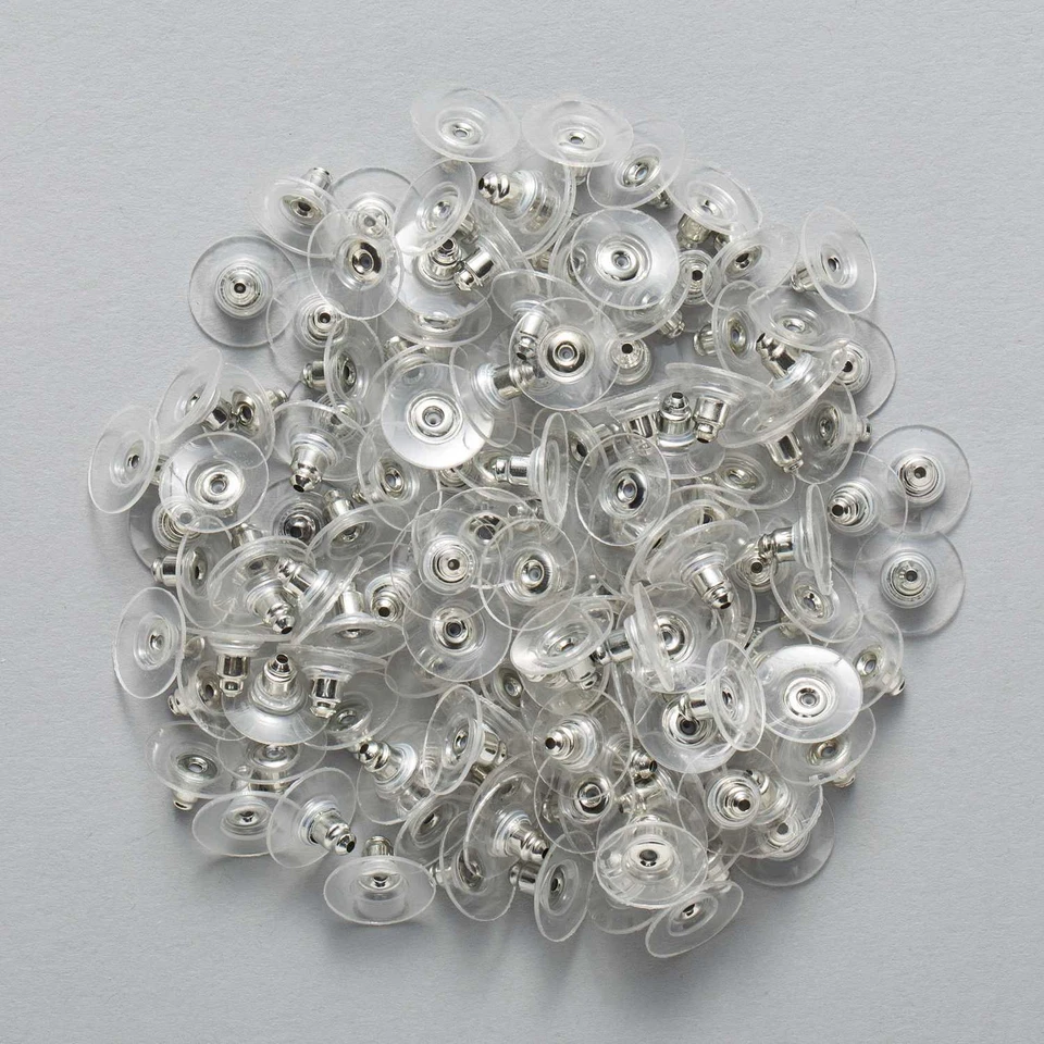 100 Piezas Pendientes Traseros Tapones Poste Oreja Tuerca Fabricación de Joyería Hallazgos 11x6mm Foto 2 de 4