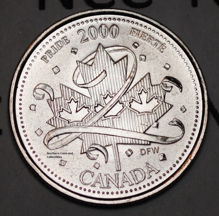 uchie エヴィドンスドゥボーテレデマキャン2本 Canada 2000 January Pride 25 cents UNC Millenium Series Canadian
