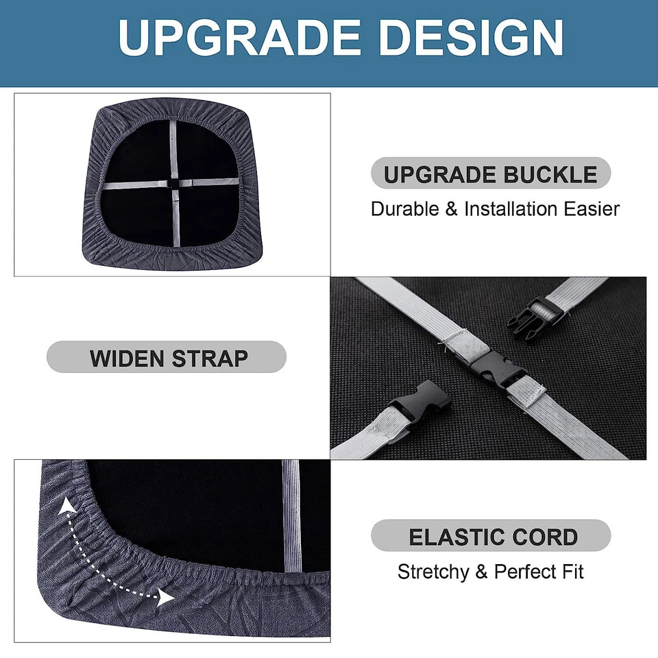 Fundas de asiento impermeables para sillas de comedor 4/6 piezas, fundas de asiento de silla elásticas Foto 4 de 4