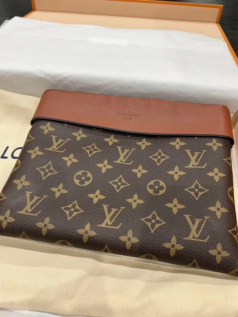 Mint Auth Louis Vuitton M64035 Monogram Pochette Tuileries Clutch Bag LV F/S