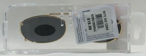 Lentes polarizadas marrones con clip de acero inoxidable 51M marcos oblongos dorados #106 - Imagen 2 de 2