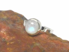 Round MOONSTONE Sterling Silver 925 Gemstone RING - Gift Boxed
