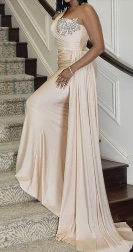 womens elegant one shoulder evening dresses - Picture 2 of 14