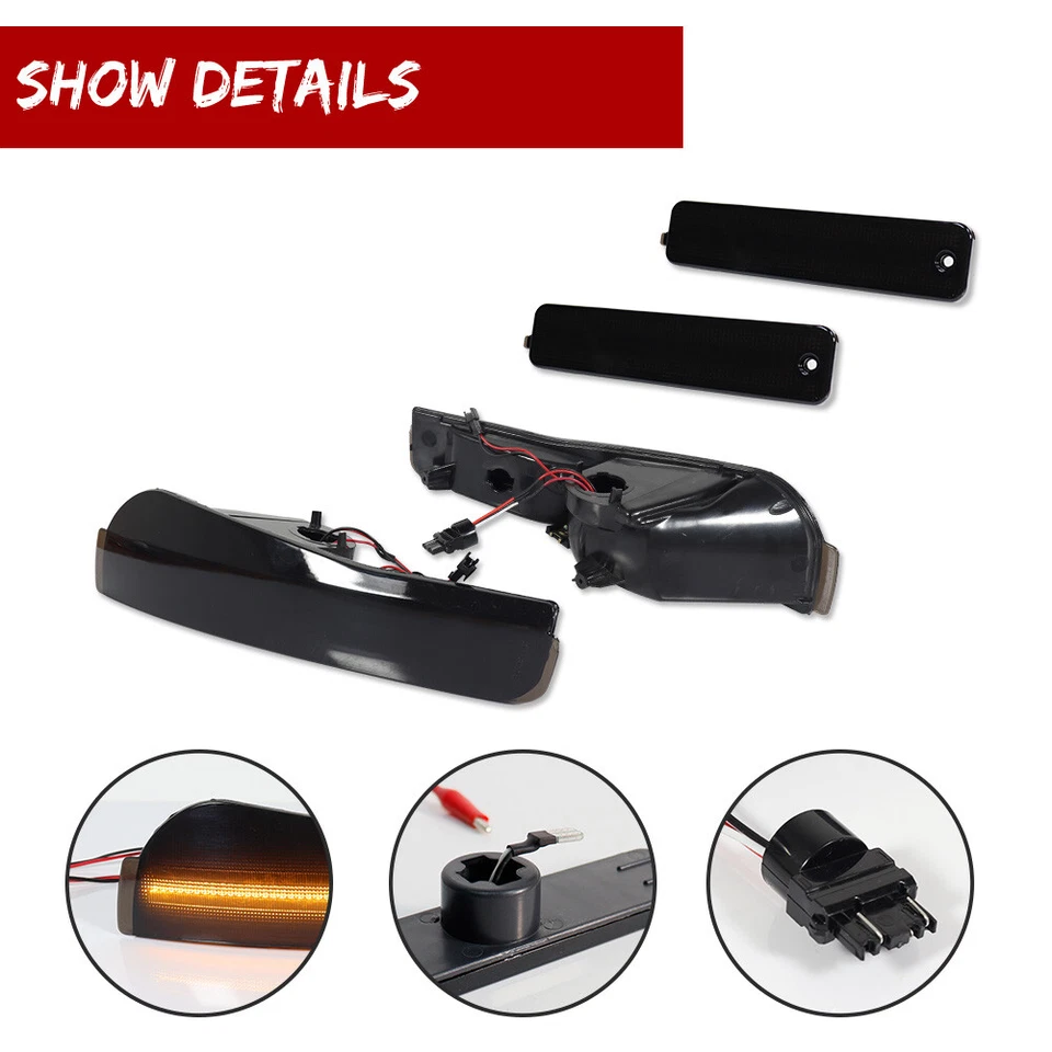 4PCS Smoke LED Bumper Signal+Side Marker For 93-97 Pontiac Firebird/Trans AM LS1 - Image 4 of 4