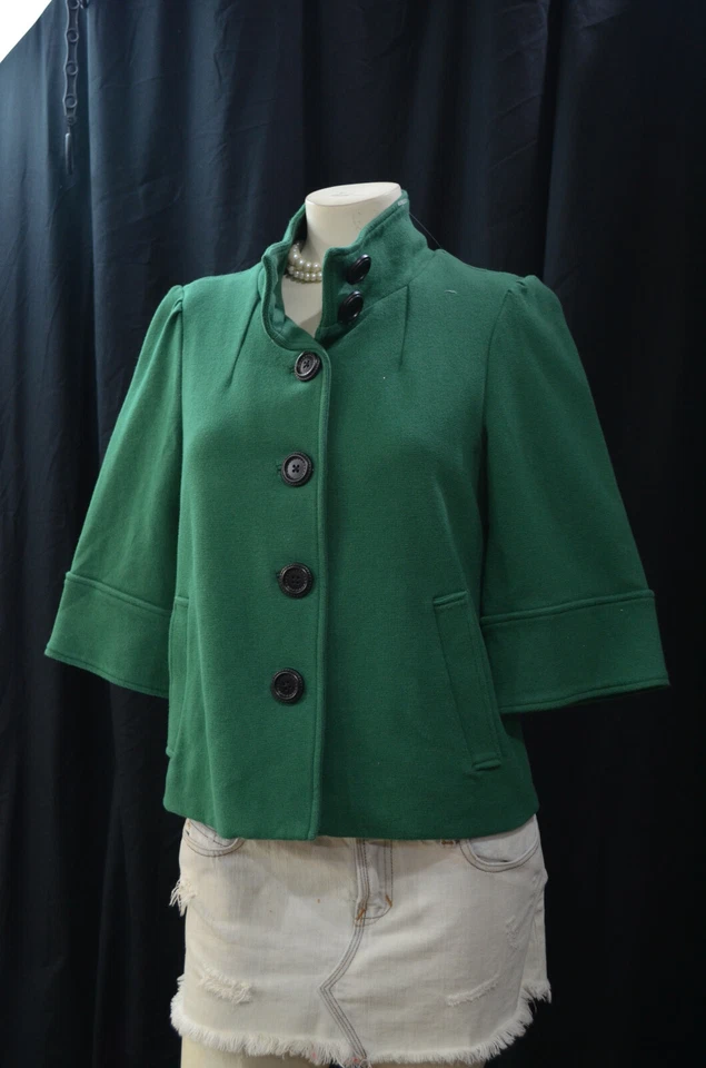 Banana Republic Mujer Crop Blazer Traje CHAQUETA ABRIGO BOTÓN MANGA 3/4 M NUEVO CON ETIQUETAS $160 Foto 3 de 4