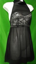NEW HANKY PANKY 1K6034 BK AFTER MIDNIGHT LOVE TIED OPEN BACK 2-PC BABYDOLL L