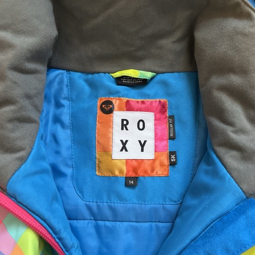 $250 Roxy Multicolor Girl's Ski Winter Jacket Youth XL 14 Vtg Rainbow Snowboard - Picture 7 of 13