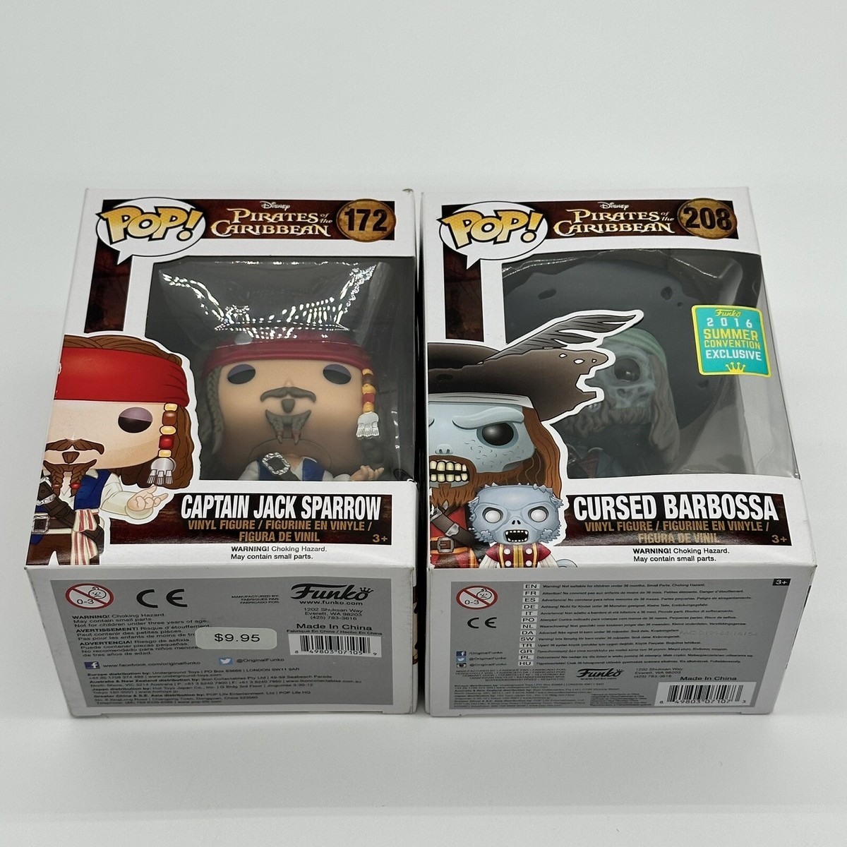 Funko Pop Disney Pirates of The Caribbean Cursed Barbossa 208