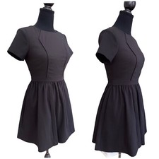 Little Black Dress GIANNI BINI Fit & Flare Skater Short Sleeve Retro XS women's