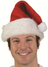 Christmas Hat Santa Xmas Plush Fur Cap for Adults Unisex Cosplay Holiday Party