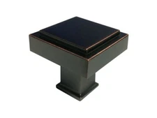 Dark Oil Rubbed Bronze 1 1/8" Kitchen Bathroom Cabinet Square knobs House Guard