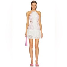 LoveShackFancy Kesia Mini Dress Poppy Pink