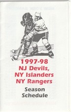 1997-98 NHL' NJ DEVILS/NY ISLANDERS/NY RANGERS SAAB Season Schedule