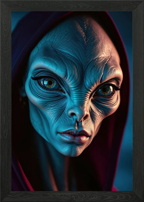 Alien Portrait - close up face of v gerahmtes Wandbild Poster Leinwanddruck Bild