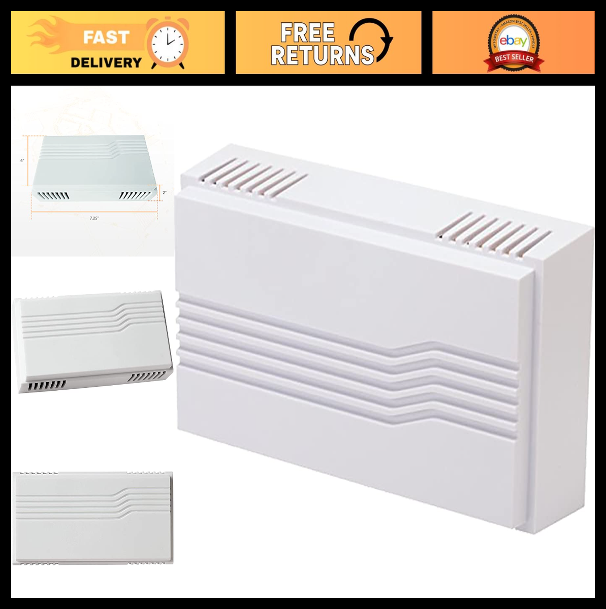 Wired Mechanical Door Bell Chime - 2-Note White Home Entry Alert
