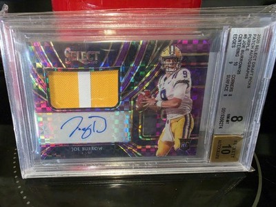 Joe Borrow 2020 Panini Select Draft Picks Purple RPA /25 #5 BGS 8