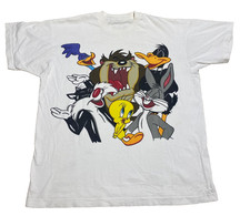 Vintage Looney Toon T Shirt Single Stitch Taz Devil Bugs Bunny Tweety Sylvester