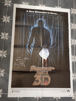 FRIDAY THE 13TH PART 3 3D original 1982 27 x 41 one sheet movie poster Theater !