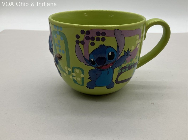 Disney Store Stitch Mug Lilo & Stitch Ceramic Lime Green Cup Microwave Safe