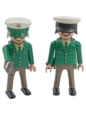 Playmobil Polizei Figuren Set 2x Polizisten grüne Uniform Vintage