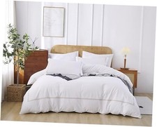 100 Cotton Duvet Cover Set Soft Comfortable with Embroidery Design 3 Pcs Queen