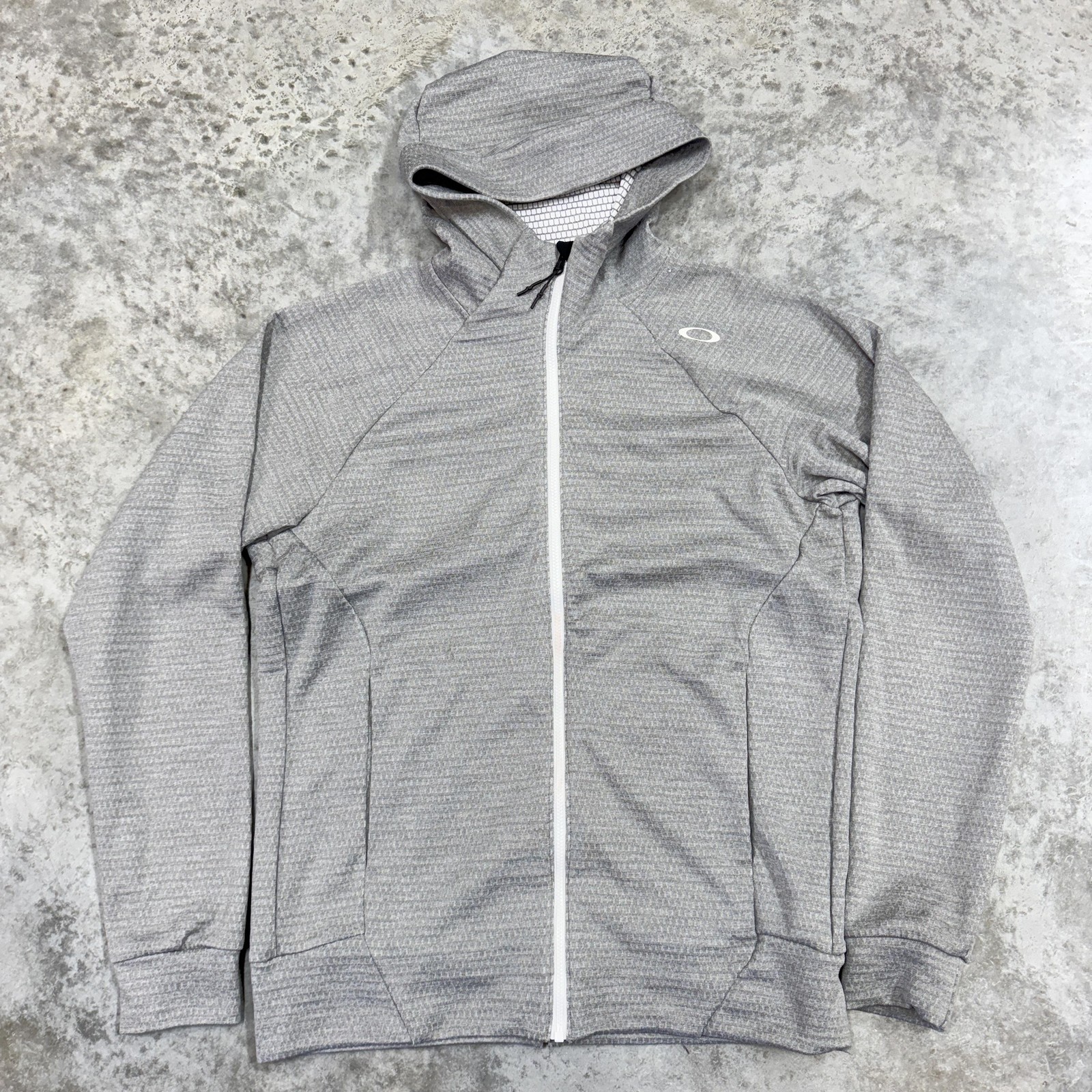 Oakley Hoodie Mens Extra Large Gray Full Zip Performance Fit Athletic Jacket