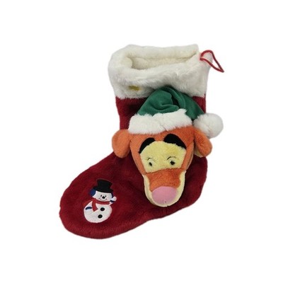 Vintage Disney SANTA TIGGER 3D Talking Plush Winnie The Pooh Christmas Stocking
