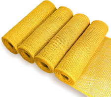 Yellow Poly Burlap Mesh 10 Inches, 15 Feets Each, Yellow Poly Burlap Deco Mesh R