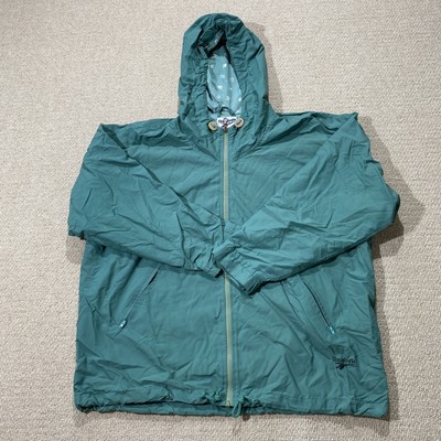Vintage Reebok Jacke Herren XL grün Nylon Windbreaker mit Kapuze