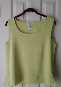 TALBOTS SLEEVELESS SCOOP NECK SWEATER TOP GREEN LARGE NWT