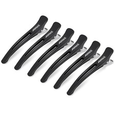 Professional Non-Slip Hair Clips Set for Styling and Sectioning - Black 6Pcs