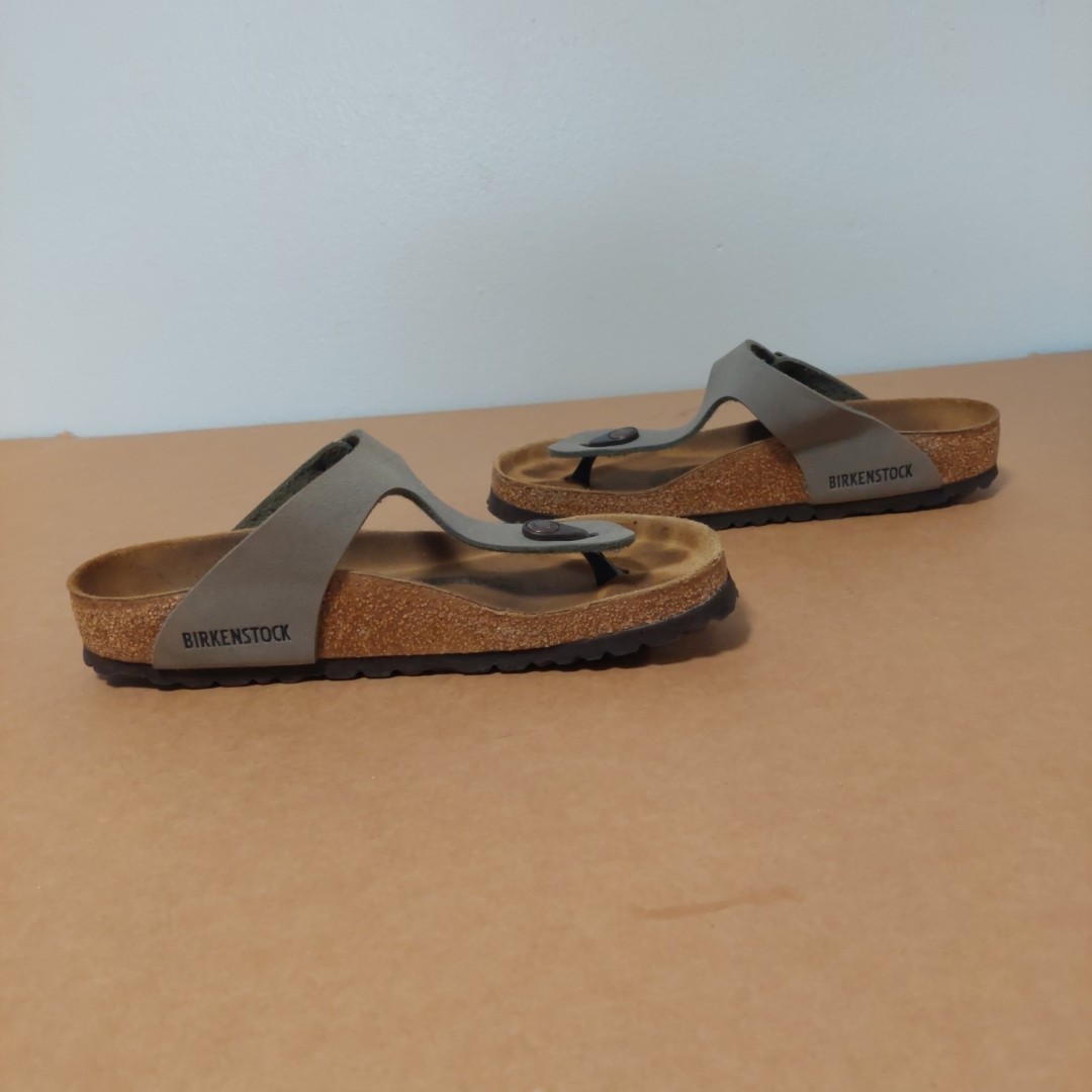 Birkenstock Gizeh Birko Flor Sandals Ice Pearl Onyx Womens SIZE L7 M5 EU 38