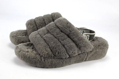 UGG  Fluff Yeah Gr.42 Damen Sandalen Slipper Lammfell  Grau  TOP   P 496