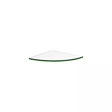 GLASSLINE CORNER 9.8 In. X 9.8 In. X 0.31 In. Clear Glass Decorative Wall Shelf