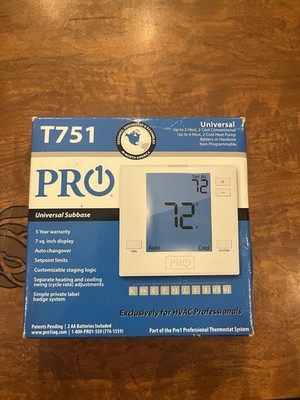 Pro1 T751 Digital Universal Thermostat 4H/2C