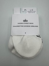 New Alo Yoga Everyday Logo-Print Socks W 12-16.5/M 10.5-15 Large White Winter