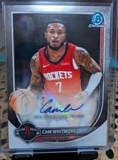 2025-26 Bowman Chrome Cam Whitmore Base Chrome Auto Houston Rockets Autograph